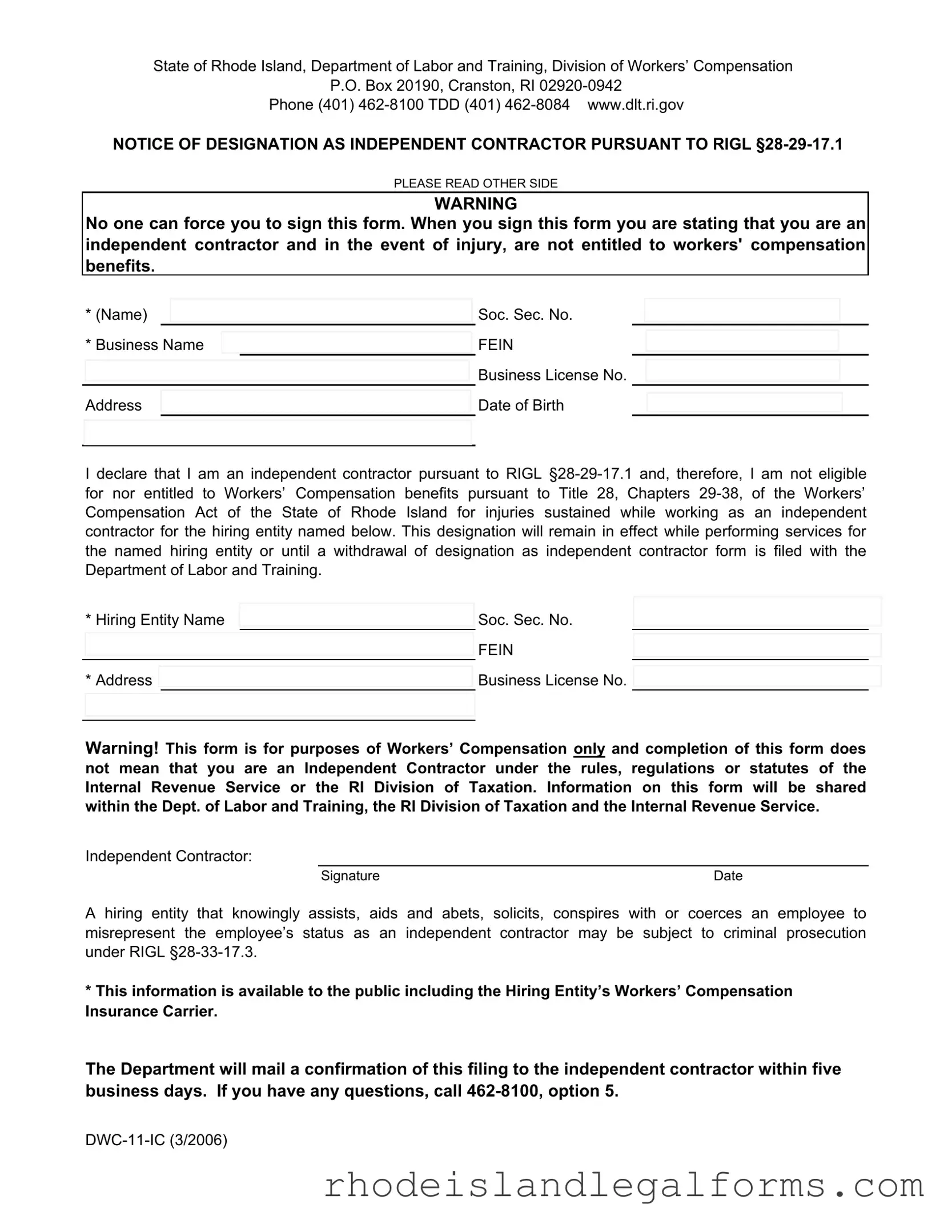 Free Dwc 11 Ic Form