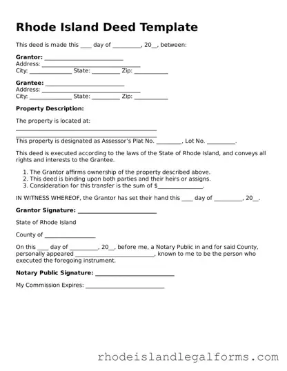 Deed Form for Rhode Island State