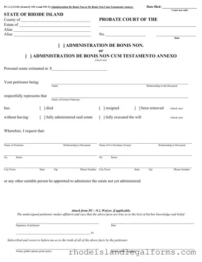 Free Rhode Island Pc 1 2 Form